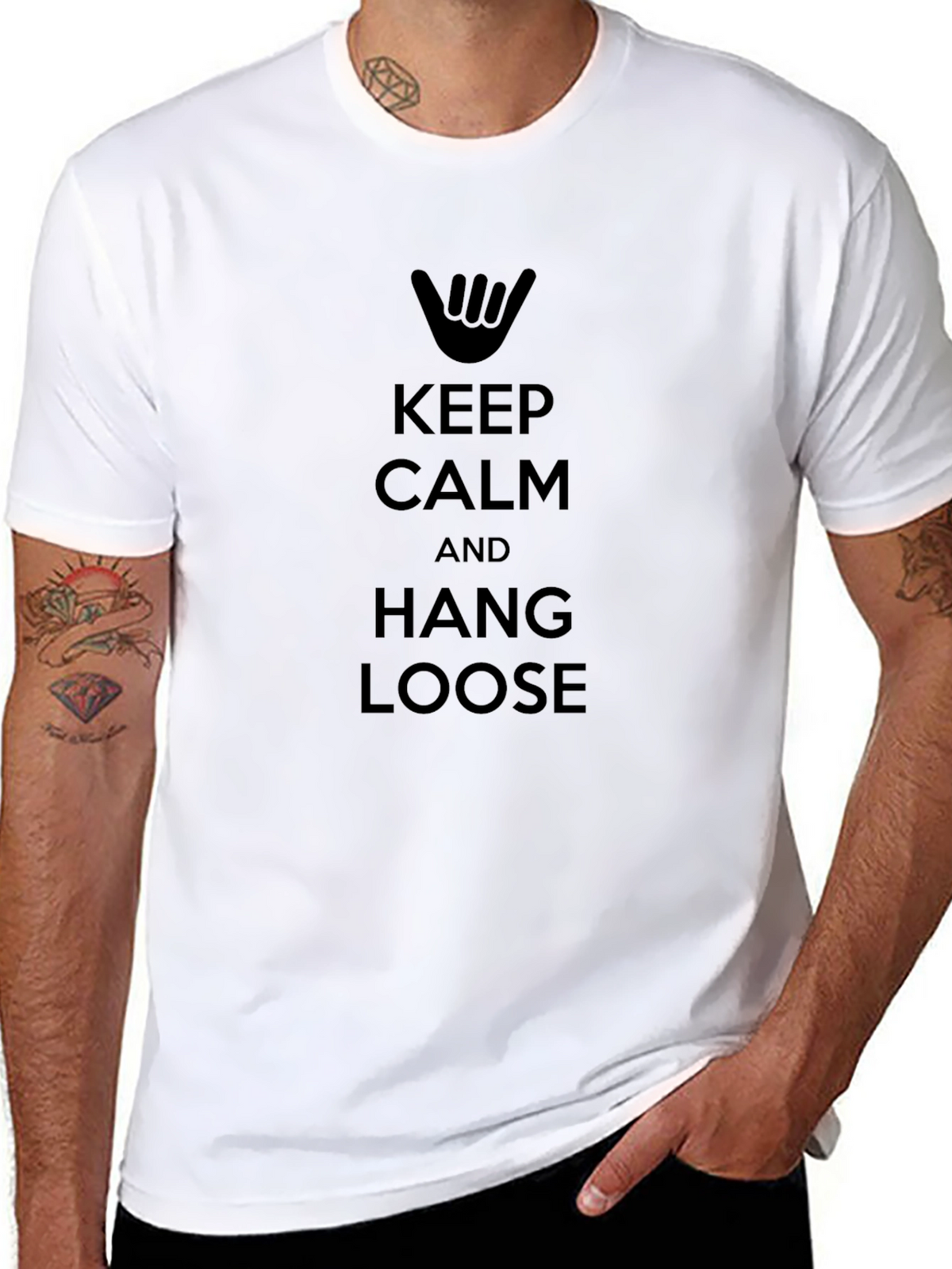 Keep Calm & Hang Loose Black T-Shirt
