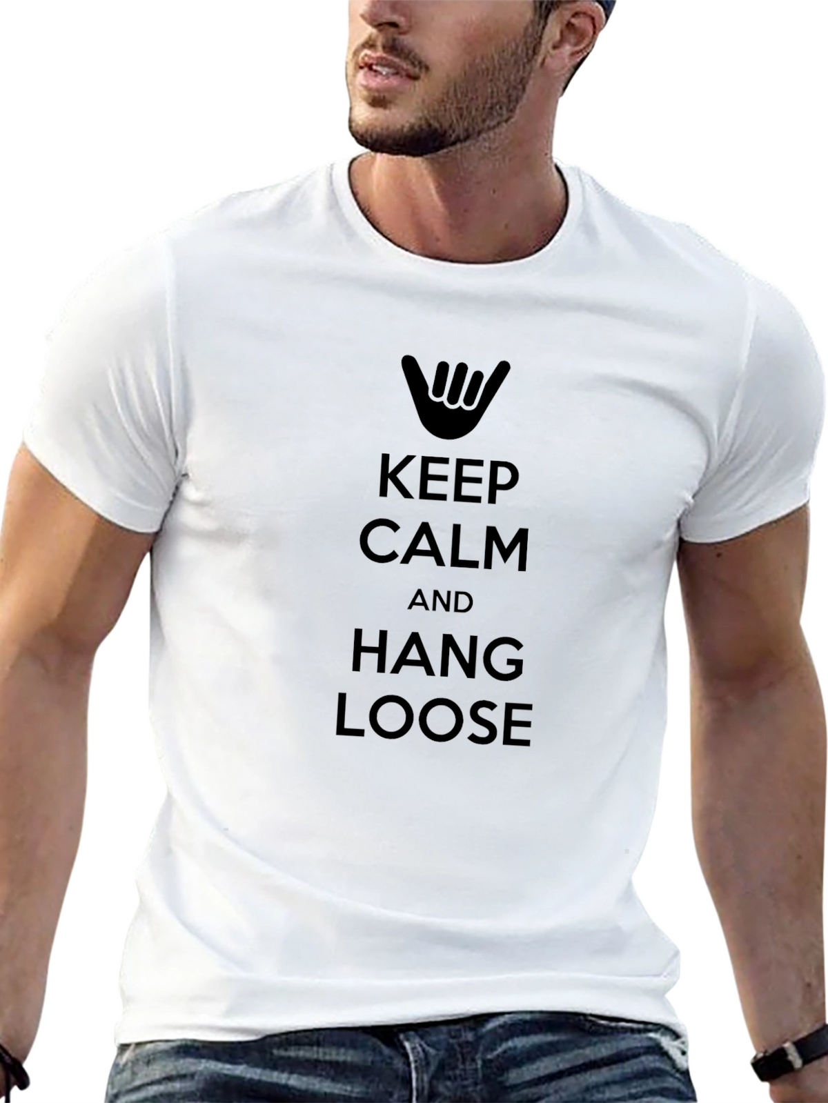 Keep Calm & Hang Loose Black T-Shirt