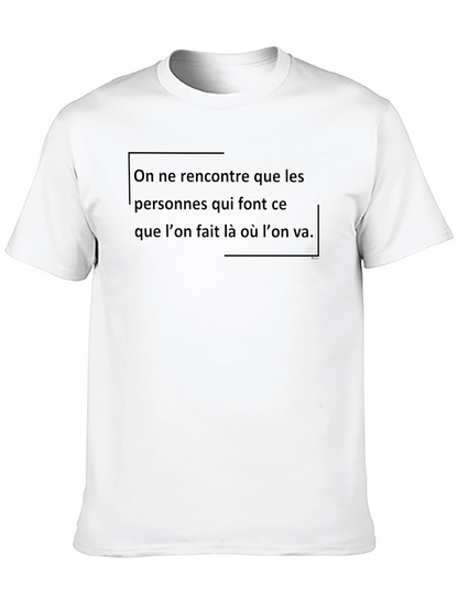 French Quote Graphic Tee - Black Casual T-Shirt