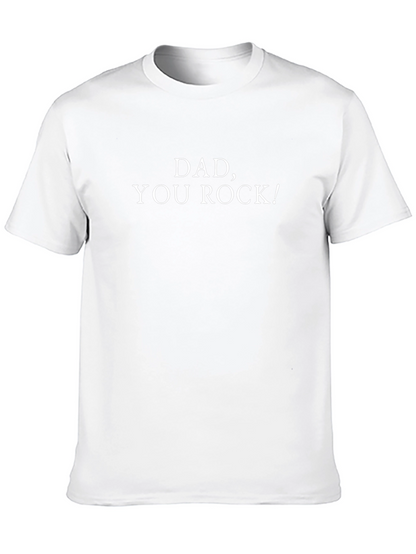 Dad You Rock! Graphic Print Black T-Shirt