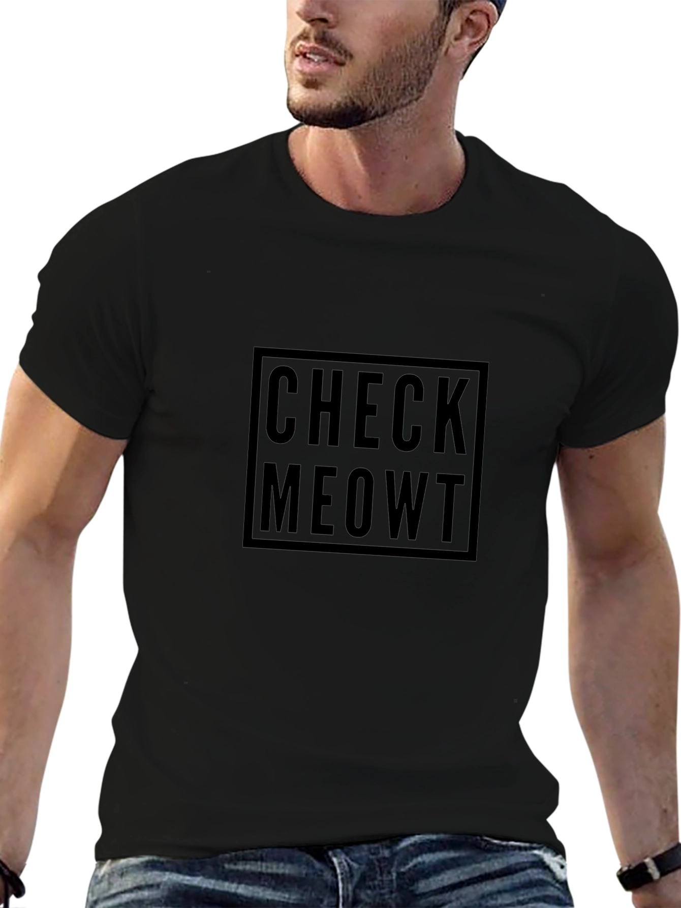 Check Meowt Black T-Shirt