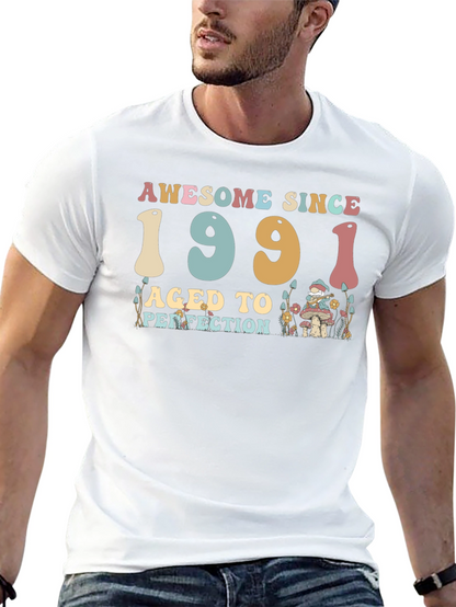 Awesome Since 1991 Aged to Perfection Black T-Shirt