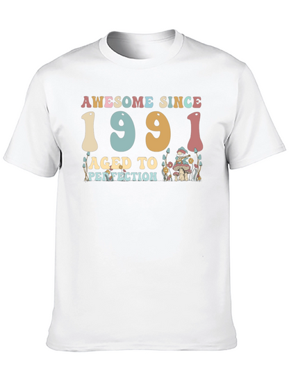 Awesome Since 1991 Aged to Perfection Black T-Shirt