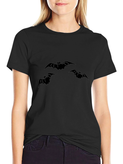 Mens Black Bat Graphic Tee - Halloween Style