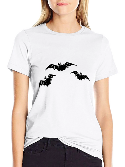 Mens Black Bat Graphic Tee - Halloween Style