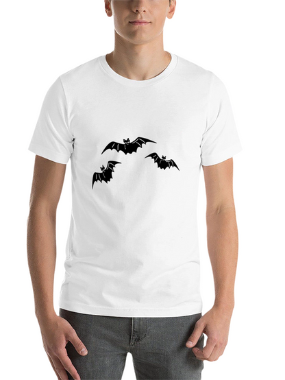 Mens Black Bat Graphic Tee - Halloween Style