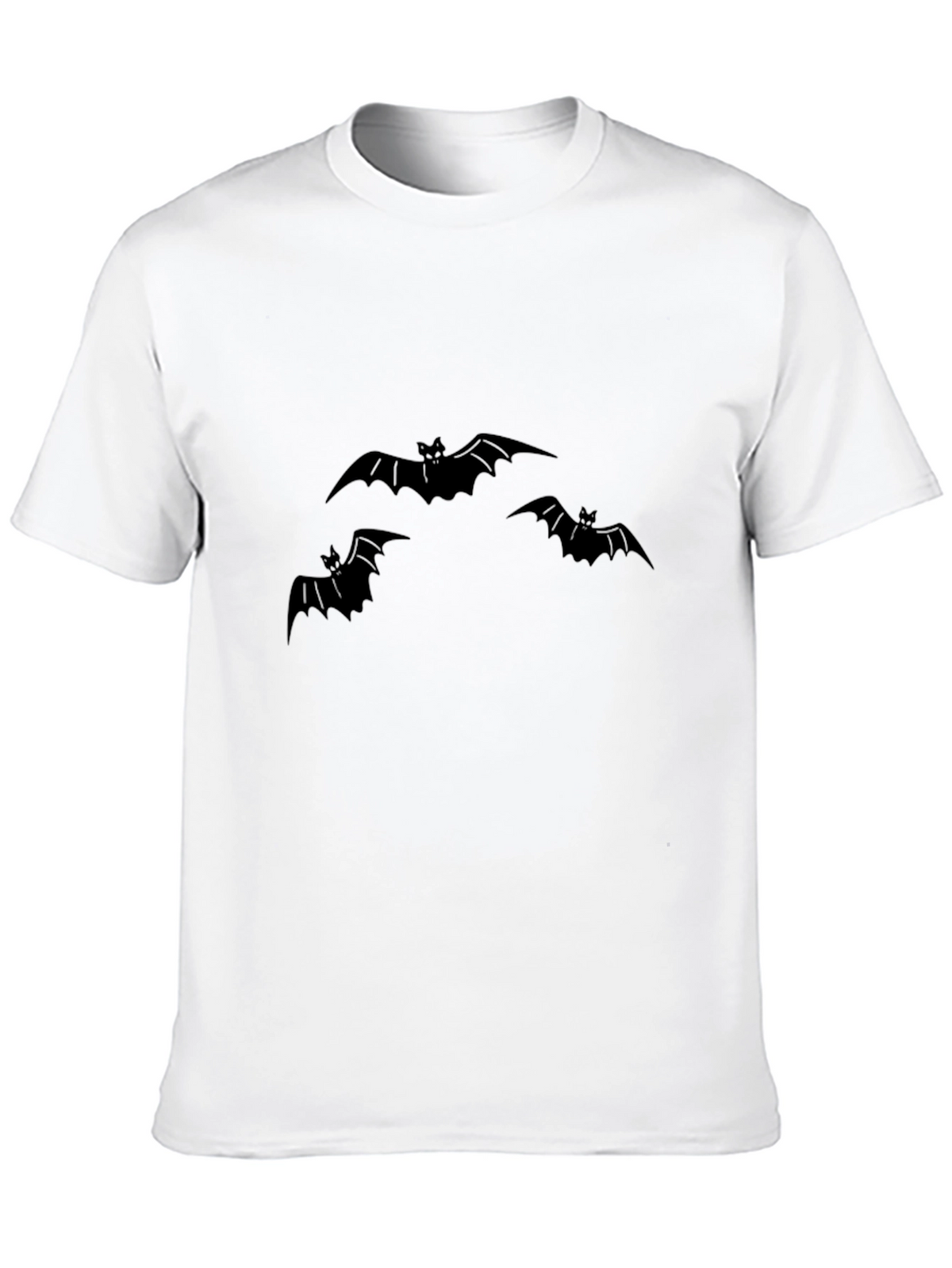 Mens Black Bat Graphic Tee - Halloween Style