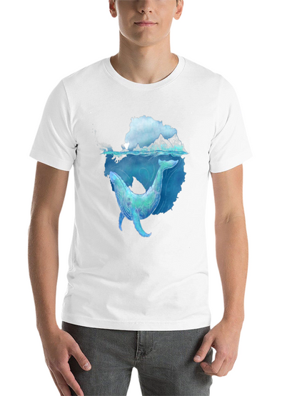 Whale Graphic Black Tee - Artistic Ocean Design