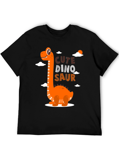 Cute Dino-Saur Black Graphic T-Shirt