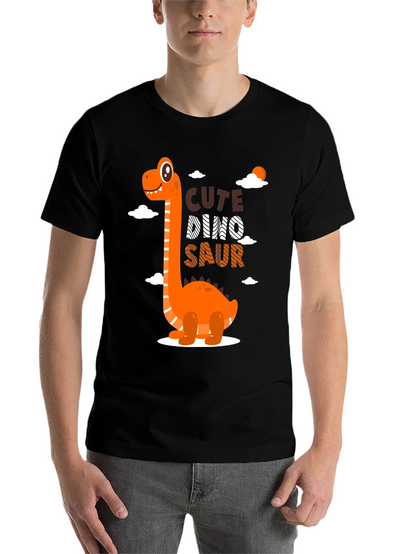 Cute Dino-Saur Black Graphic T-Shirt