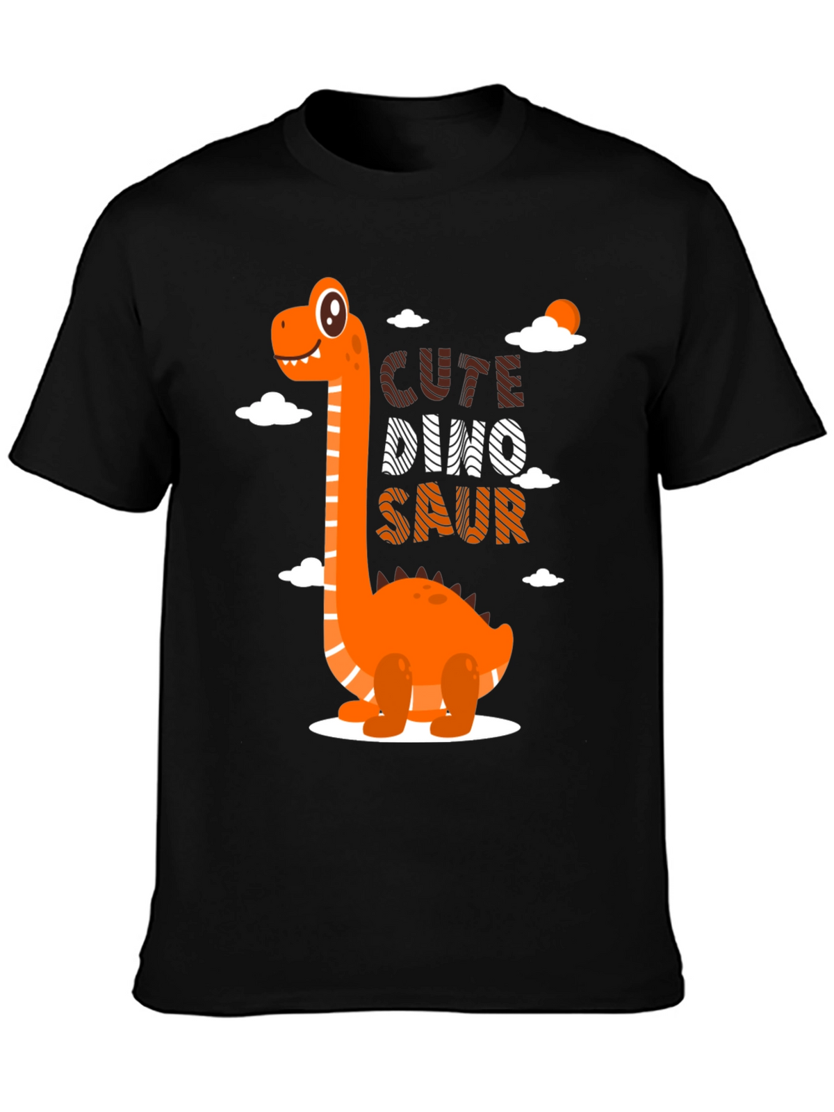 Cute Dino-Saur Black Graphic T-Shirt