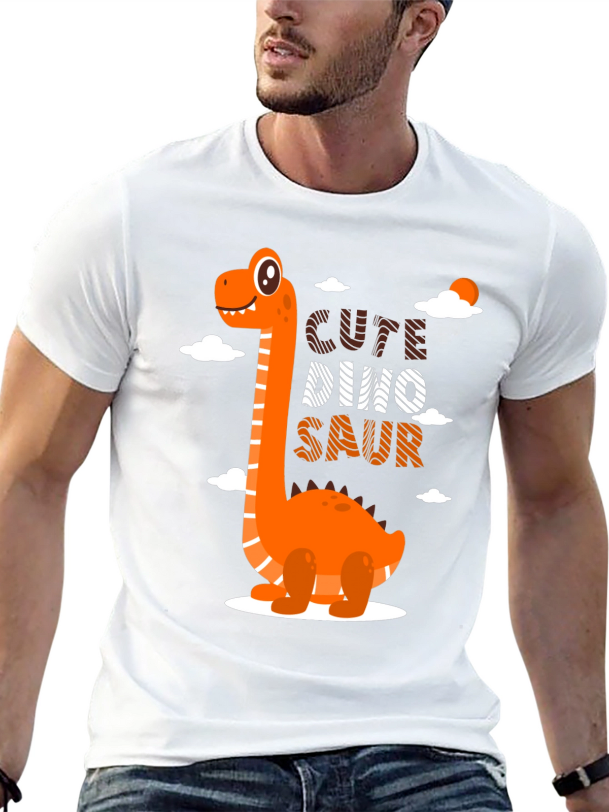 Cute Dino-Saur Black Graphic T-Shirt