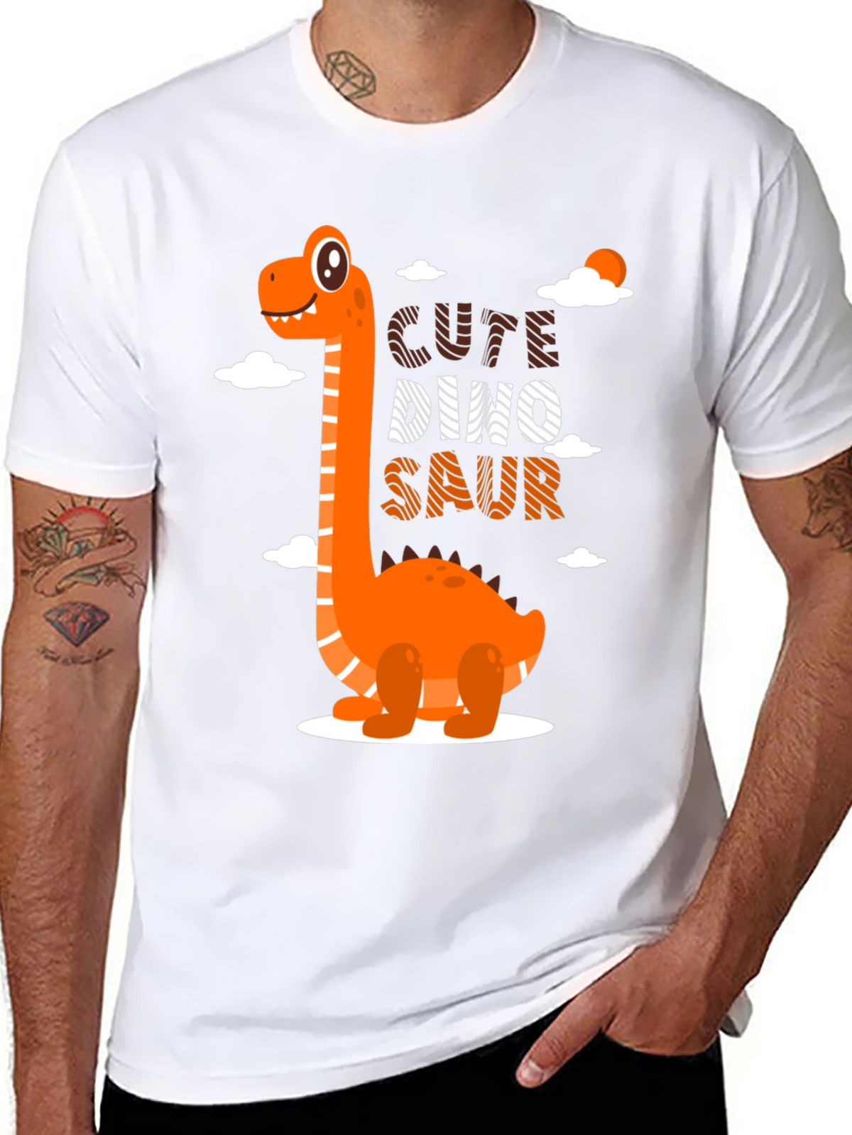 Cute Dino-Saur Black Graphic T-Shirt