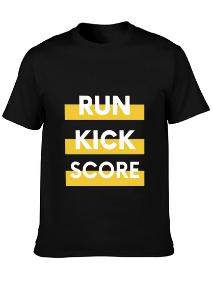 Run Kick Score Black Graphic Tee