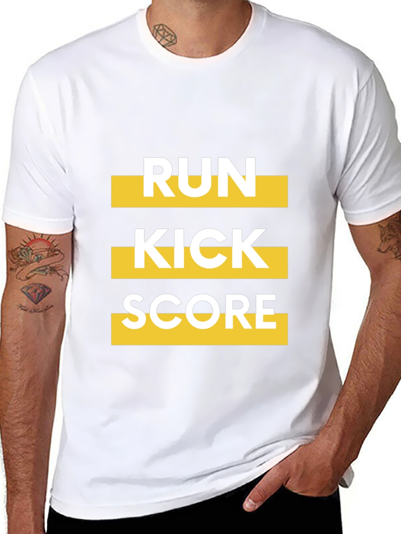 Run Kick Score Black Graphic Tee
