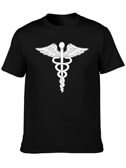 Caduceus Graphic T-Shirt - Classic Medical Symbol Tee