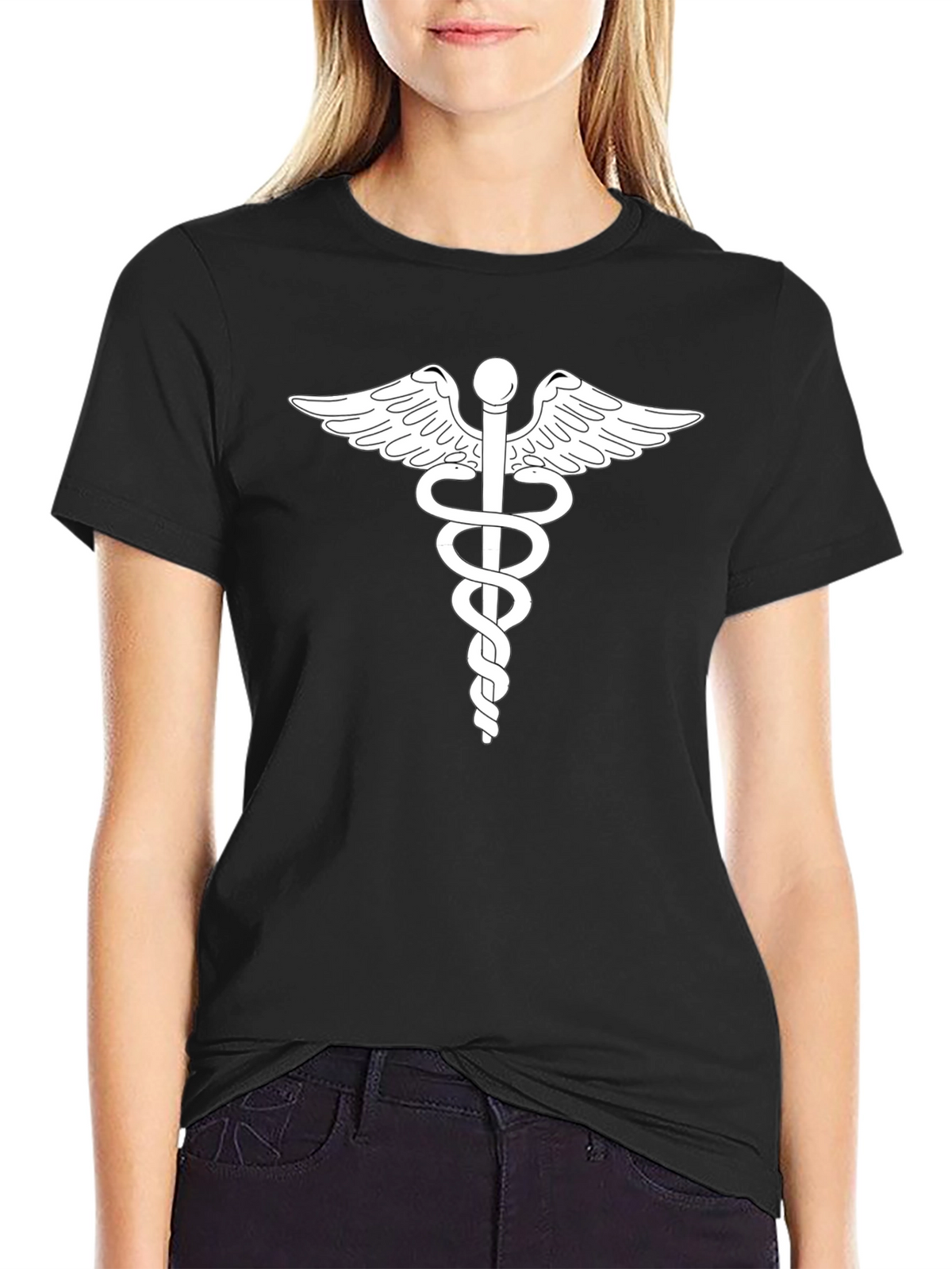 Caduceus Graphic T-Shirt - Classic Medical Symbol Tee