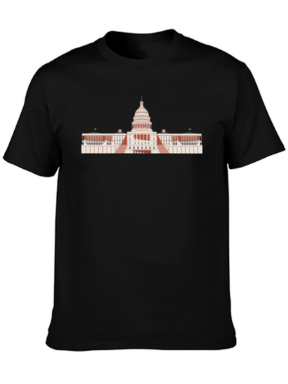 US Capitol Building Graphic Tee - Black