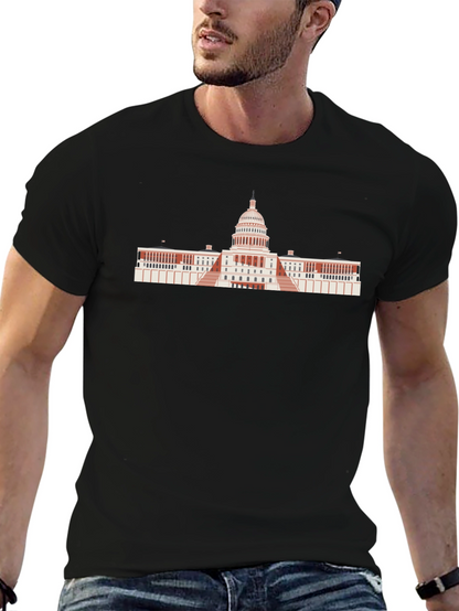US Capitol Building Graphic Tee - Black