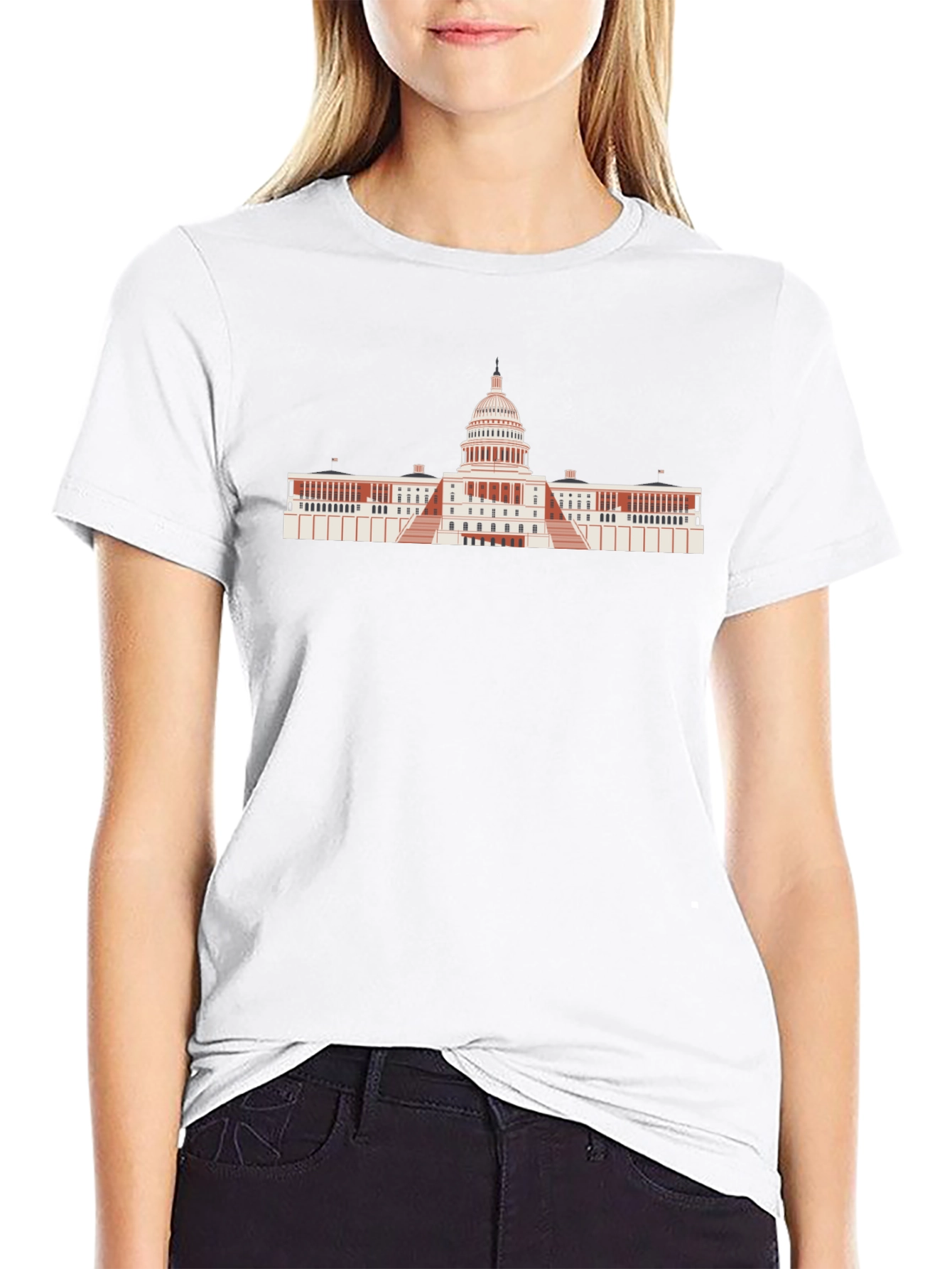 US Capitol Building Graphic Tee - Black