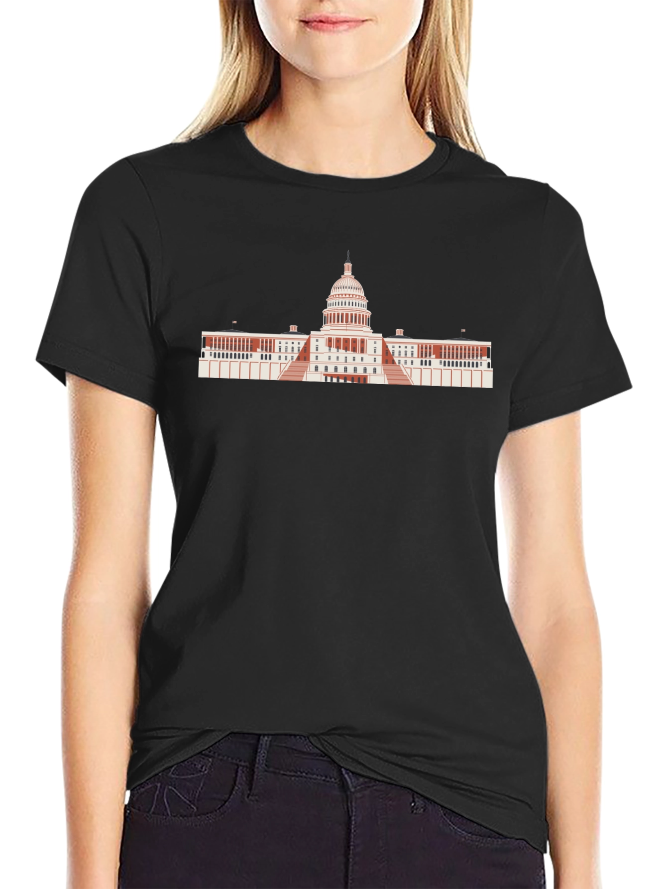 US Capitol Building Graphic Tee - Black