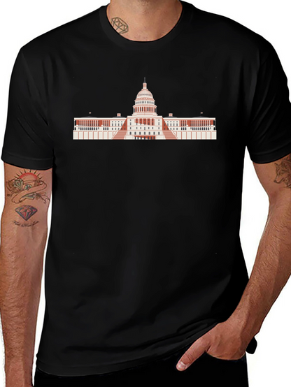 US Capitol Building Graphic Tee - Black