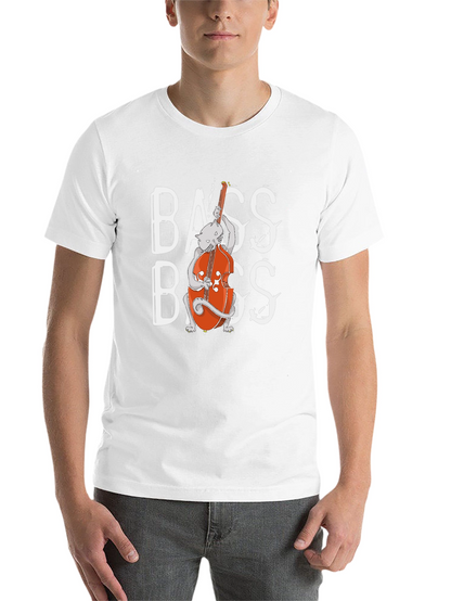 Cat Bass Player Graphic T-Shirt