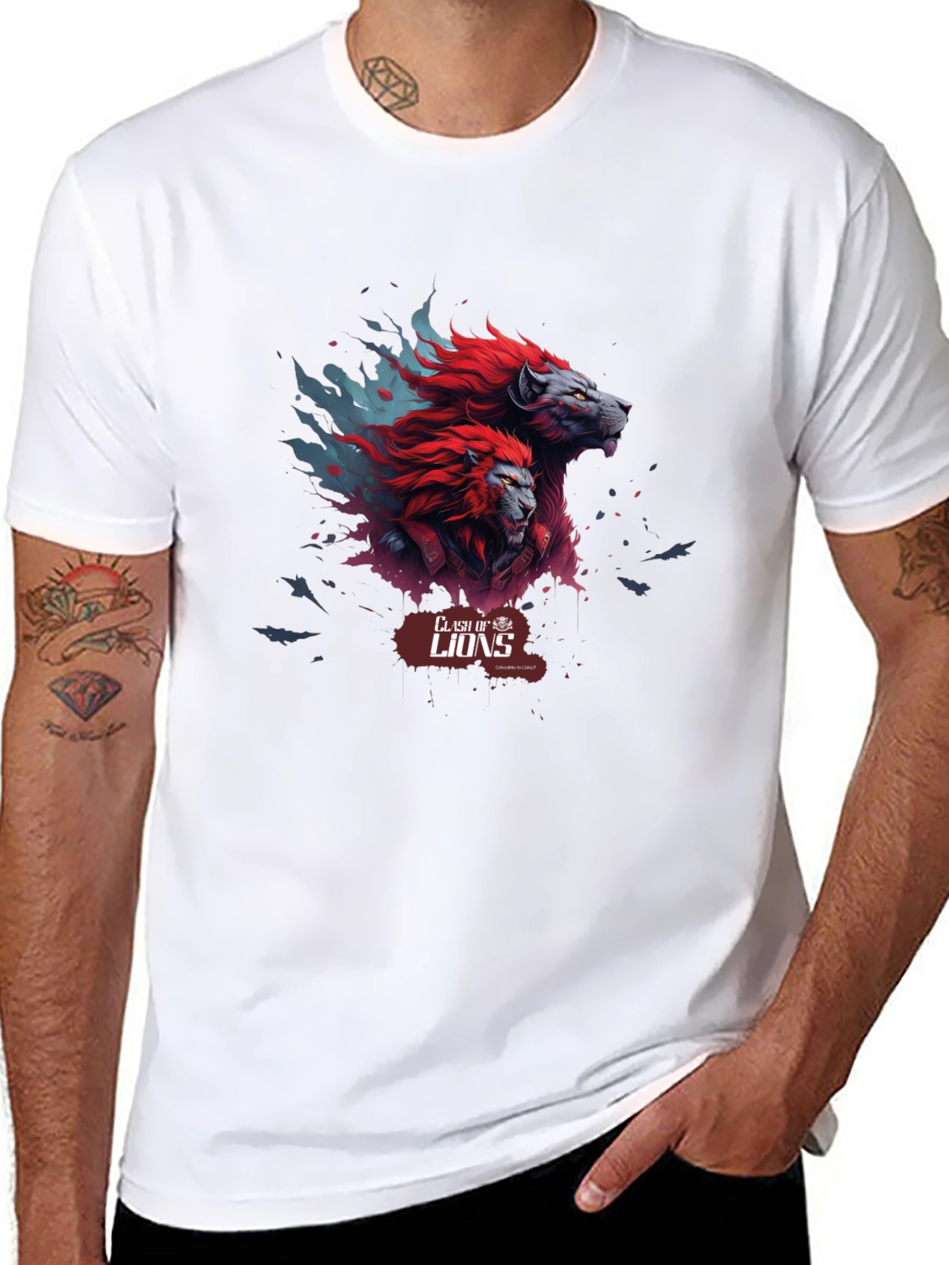 Clash of Lions Graphic Tee - Black