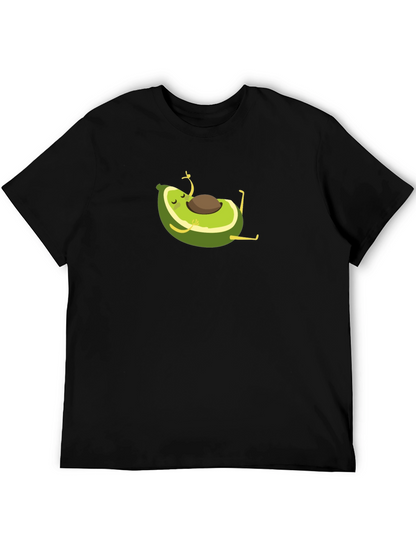 Yoga Avocado Black T-Shirt - Meditating Fruit Fun!
