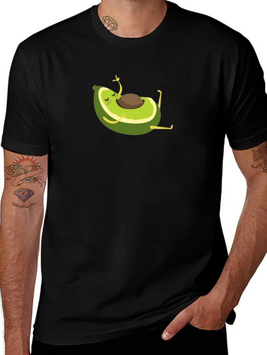 Yoga Avocado Black T-Shirt - Meditating Fruit Fun!