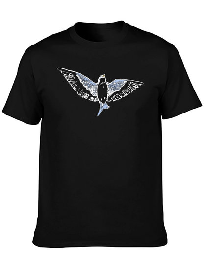 Flying Bird Graphic Black T-Shirt