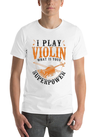 Violin Superpower Graphic Tee - Musicians Novelty T-Shirt