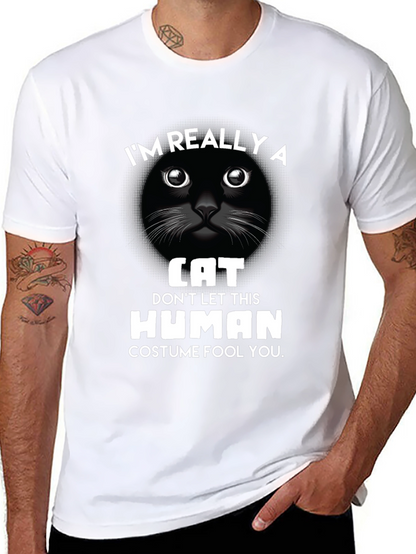 Im Really A Cat T-Shirt Funny Costume Tee