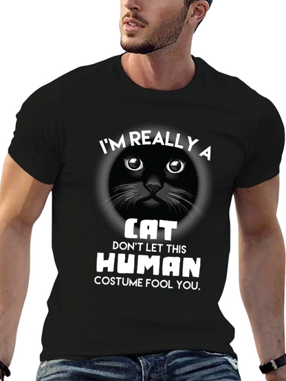 Im Really A Cat T-Shirt Funny Costume Tee