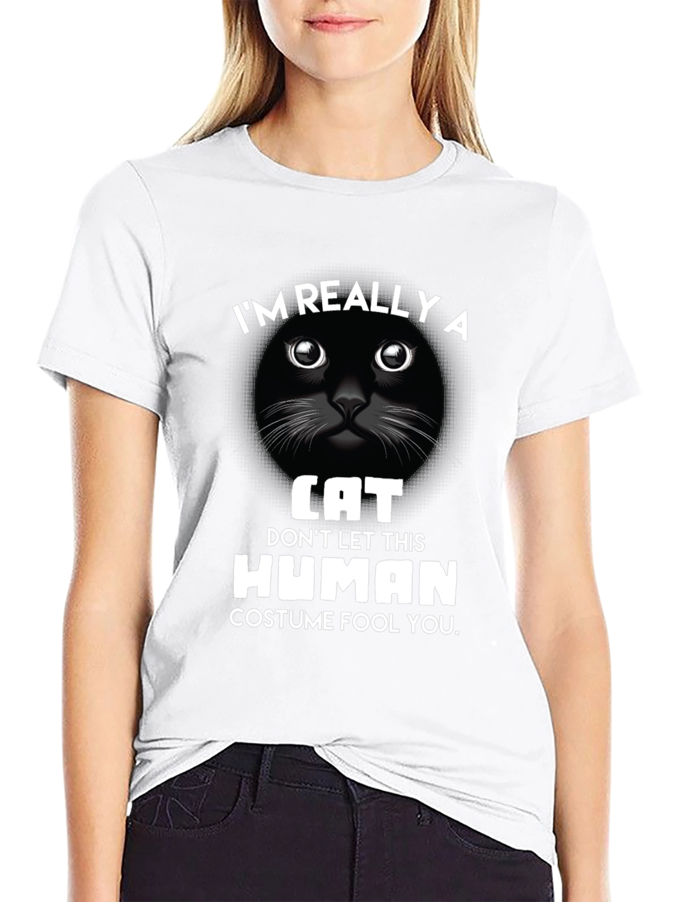 Im Really A Cat T-Shirt Funny Costume Tee