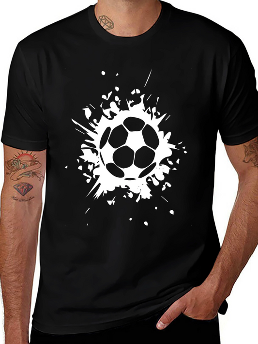 Soccer Ball Splatter Graphic T-Shirt - Black