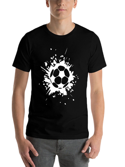 Soccer Ball Splatter Graphic T-Shirt - Black