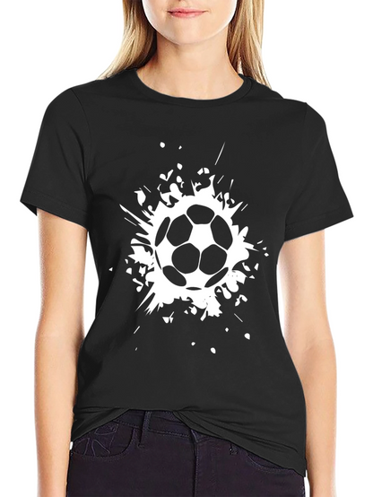 Soccer Ball Splatter Graphic T-Shirt - Black