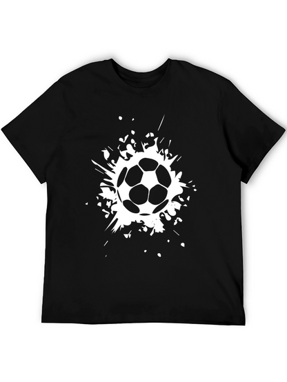 Soccer Ball Splatter Graphic T-Shirt - Black