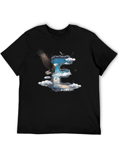 Eagle & Clouds Graphic Tee - Black Cotton