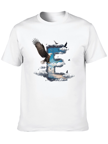 Eagle & Clouds Graphic Tee - Black Cotton