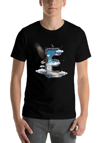 Eagle & Clouds Graphic Tee - Black Cotton