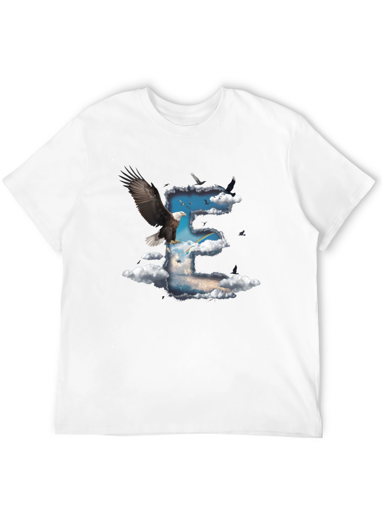 Eagle & Clouds Graphic Tee - Black Cotton