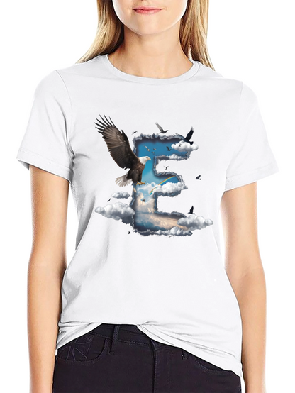 Eagle & Clouds Graphic Tee - Black Cotton