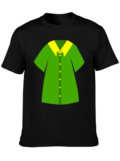 Novelty Green Shirt Design Black T-Shirt
