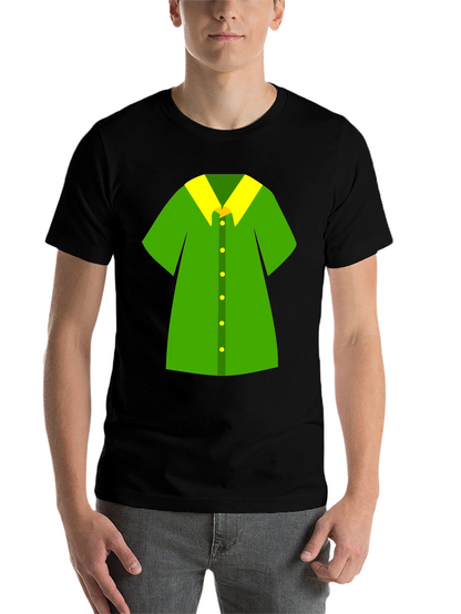 Novelty Green Shirt Design Black T-Shirt