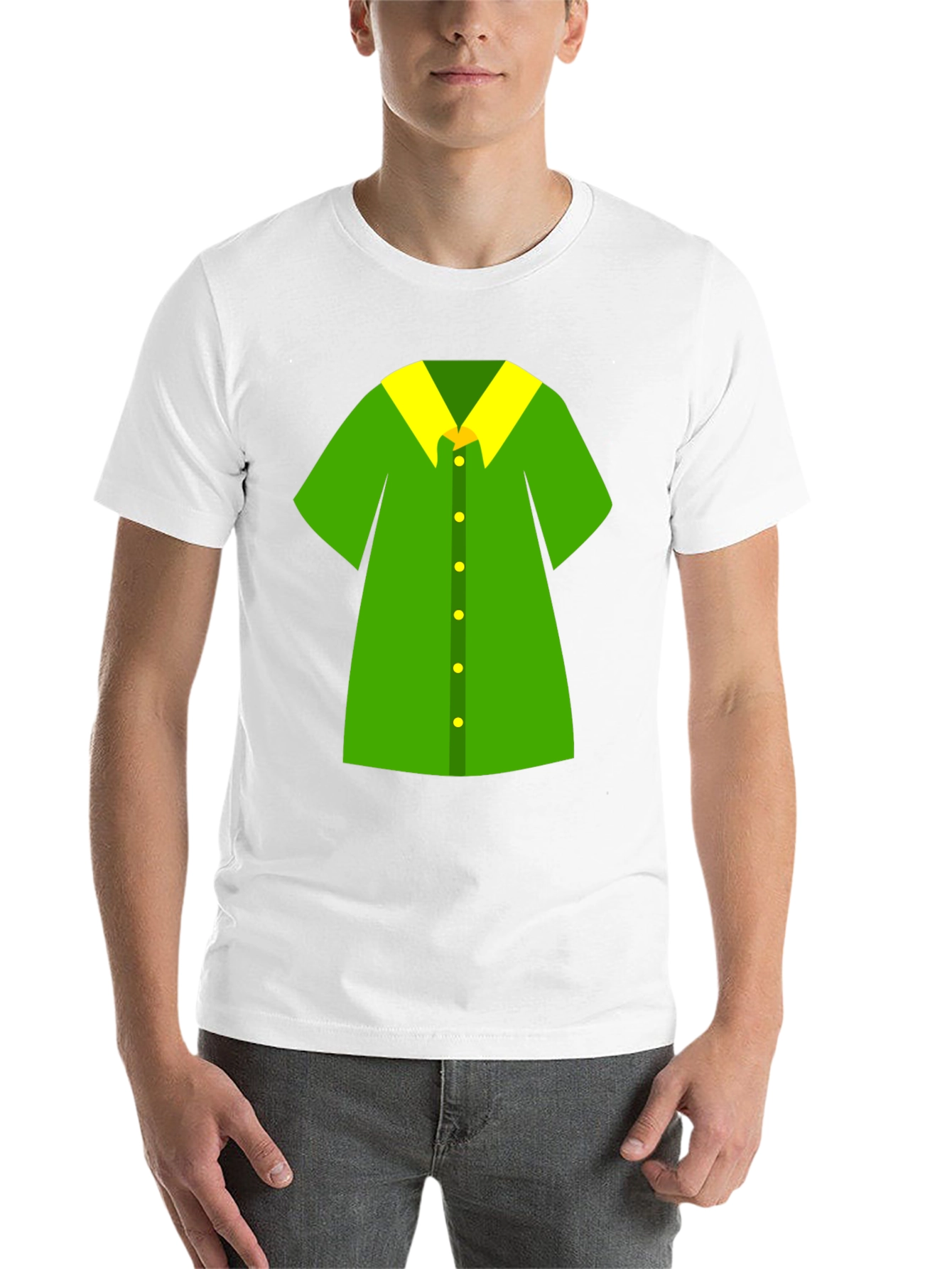 Novelty Green Shirt Design Black T-Shirt