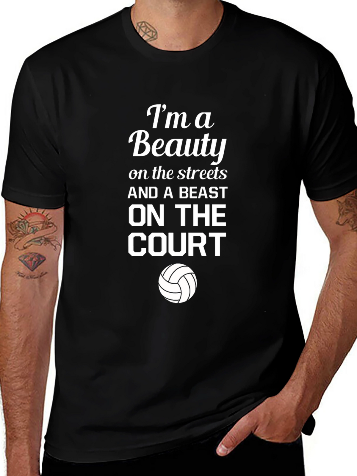 Beauty and Beast Volleyball Graphic Tee