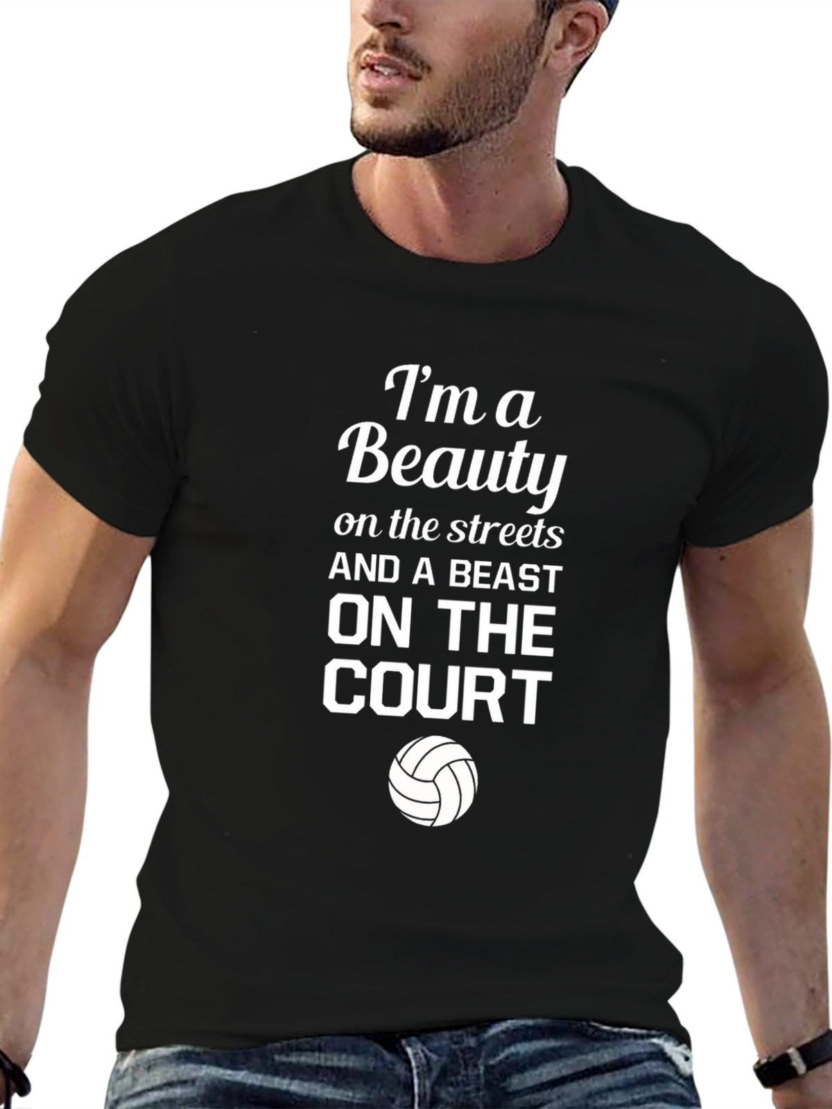 Beauty and Beast Volleyball Graphic Tee