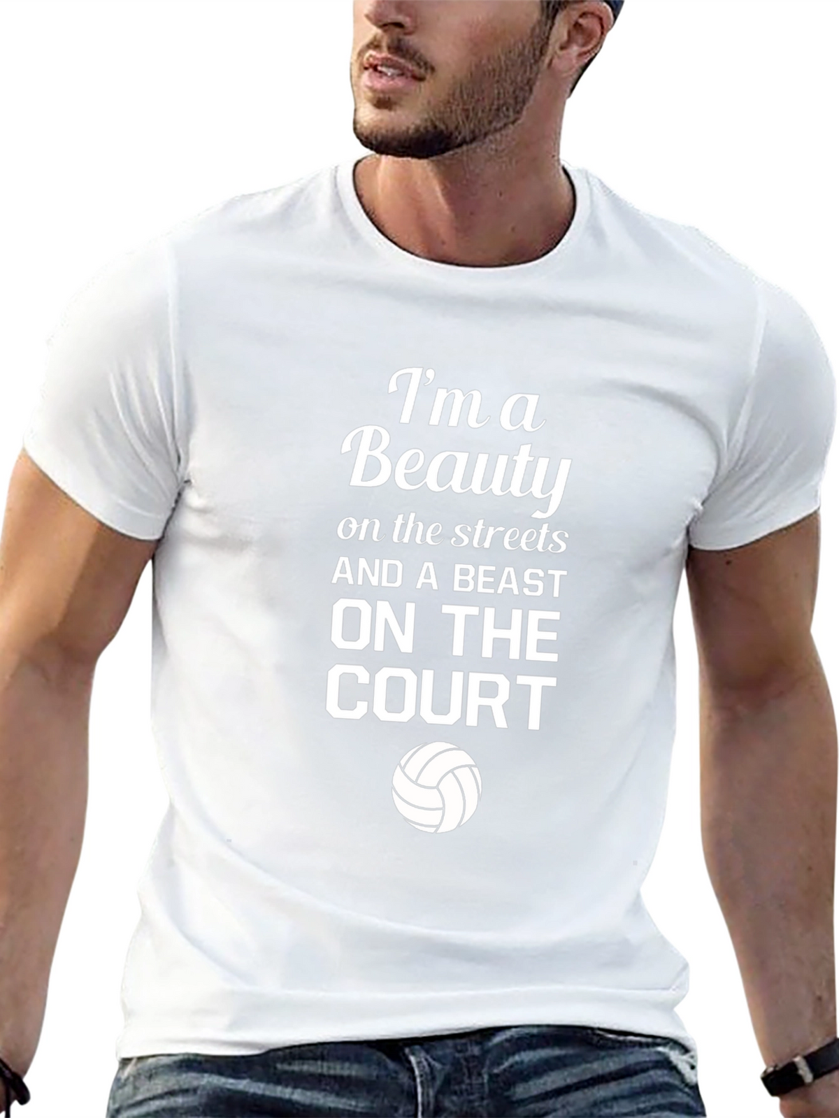 Beauty and Beast Volleyball Graphic Tee